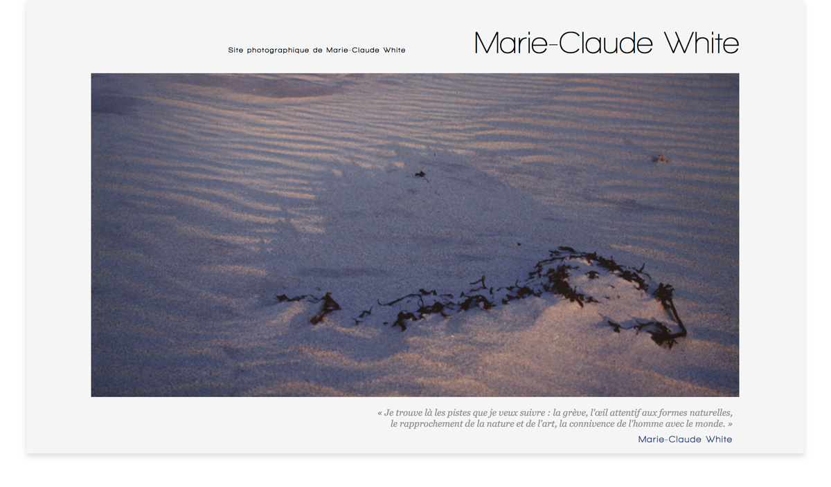 Site photographique de Marie-Claude White